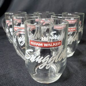Hiram Walker Snuggler Glasses Coffee Mugs Hot Toddy Cocktail Clear 8oz USA Set 6